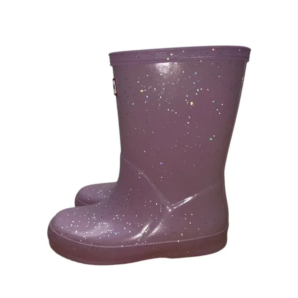 Hunter Kids Rain Boots - Sparkly Purple - Picture 3 of 10